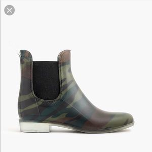 J.Crew Matte Chelsea Rain Boots in Camo